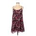 rue21 Casual Dress - A-Line Scoop Neck Sleeveless: Pink Floral Dresses - Women's Size Medium