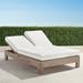 St. Kitts Double Chaise in Weathered Teak with Cushions - Sailcloth Aruba - Frontgate