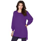 Plus Size Women's Blouson Sleeve High-Low Sweatshirt by Roaman's in Purple Orchid (Size 18/20)