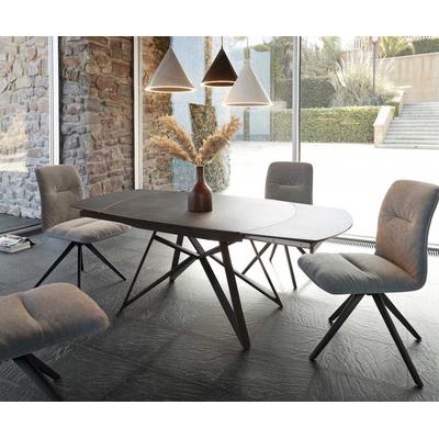 DELIFE Esstisch Carlow 130/200x95 cm Keramik Grau Metall ausziehbar, Esstische Image