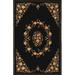 Black 60 x 0.4 in Area Rug - American Home Rug Co. Neo Nepa Oriental Hand Knotted Silk/Beige Area Rug | 60 W x 0.4 D in | Wayfair NN009BK/GO5X8