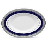 Noritake Crestwood Cobalt Platinum Butter Dish, 8" Porcelain China/All Ceramic in Blue/Gray/White | 0.75 H x 5.5 W in | Wayfair 4170-738