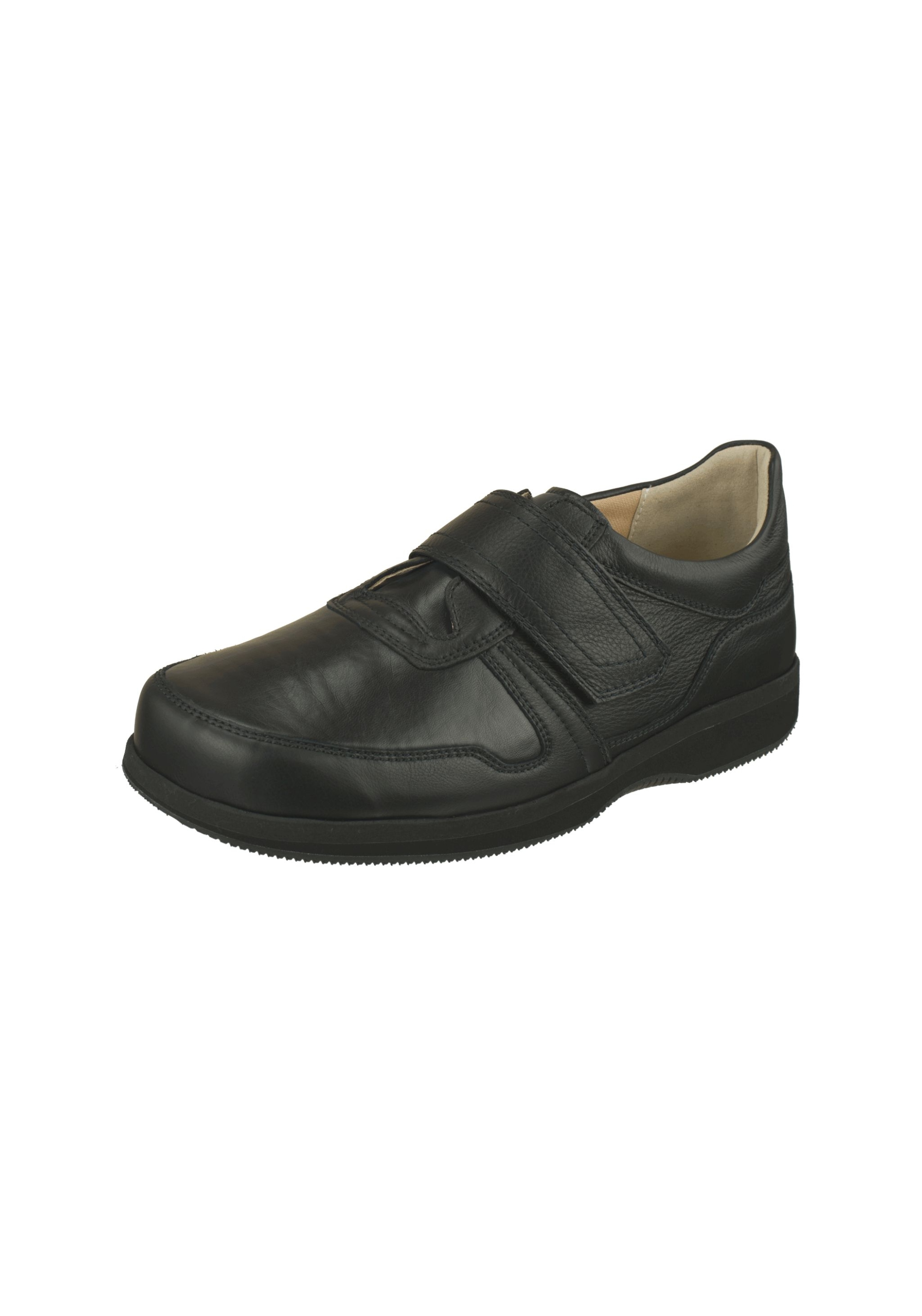 Klettschuh NATURAL FEET "Korbin XL", Herren, Gr. 41, schwarz, Leder, Synthetik, Schuhe Klettschuh, mit atmungsaktivem Innenfutter