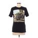 Old Navy Short Sleeve T-Shirt: Black Print Tops - Women's Size Small