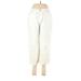 Lands' End Jeans - Mid/Reg Rise Skinny Leg Cropped: White Bottoms - Women's Size 8 - Light Wash