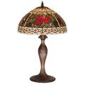 Meyda Lighting Roses & Scrolls 22.5" Table Lamp Glass/Metal in Brown/Gray | 22.5 H x 14 W x 14 D in | Wayfair 37789