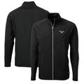 Men's Cutter & Buck Black Philadelphia Eagles Gridiron Classics Big Tall Adapt Eco Knit Hybrid Recycled Full-Zip Jacket