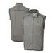 Men's Cutter & Buck Heather Gray Philadelphia Eagles Gridiron Classics Big Tall Mainsail Sweater Knit Fleece Full-Zip Vest