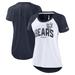 Women's Nike White/Heather Scarlet Chicago Bears Back Slit Lightweight Fashion T-Shirt