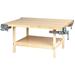 Shain Four Station 64" W Wood Top Workbench Wood in Brown | 33.25 H x 64 W x 54 D in | Wayfair WW4-4V