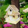 Home Bazaar Birds Of a Feather Backyard Bird Cottage 11 in x 8 in x 9 in Birdhouse Wood in Yellow | 11 H x 8 W x 9 D in | Wayfair HB-9045YS