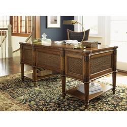 Tommy Bahama Home Island Estate Fraser Desk Wood/Metal/Wicker/Rattan in Brown/Red | 30.5 H x 70 W x 32 D in | Wayfair 531-933