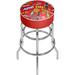 Trademark Global Coca Cola Swivel 31" Bar Stool Upholstered/Metal in Red/Yellow | 31 H x 20 W x 20 D in | Wayfair COKE1000-POP