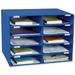 Pacon Corporation Mail Box Stackable 10 Compartment Shelving Unit w/ Bins Wood in Blue/Brown | 17.25 H x 37.6 W x 2.25 D in | Wayfair PAC1309