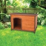 Tucker Murphy Pet™ Charitee Premium+ A-Frame Dog House Wood House in Brown | 28 H x 41 W x 26 D in | Wayfair D5D47B3B469945EF9DAE867A91152845