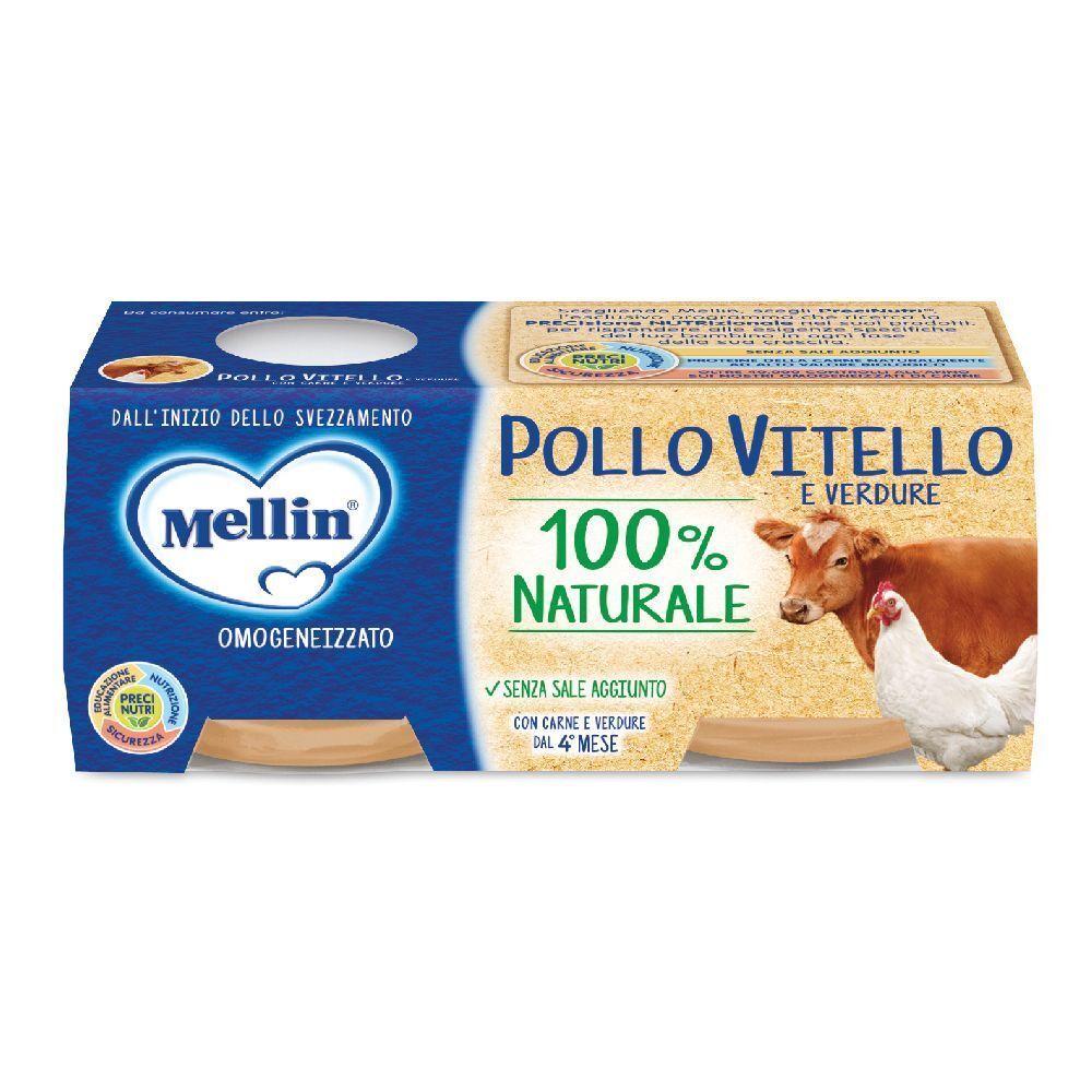Mellin Omogeneizzato Pollo Vitello Con Verdure 2 X 80 G 2x80 g Pappa