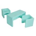 ECR4Kids Tri-Me Table & Cube Chair Set, Multipurpose Furniture,3-Piece Plastic in Blue | 17 H x 32.75 W in | Wayfair ELR-14410-AQ