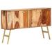 Millwood Pines Sideboard Cupboard w/ 3 Doors Buffet Storage Cabinet Solid Wood Mango Wood in Brown | 29.5 H x 46.5 W x 11.8 D in | Wayfair
