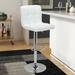 Orren Ellis Martel Swivel Adjustable Height PU Leather Bar Stool w/ Backrest Leather in White | 17.5 W x 15 D in | Wayfair