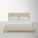 AllModern Tomas Upholstered Low Profile Platform Bed Metal in Brown | Full/Double | Wayfair 65BD29C65A0140D18B627BBF65CFB91C