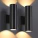 Orren Ellis 12" H Integrated LED Round Up Down Wall Light Outdoor Waterproof Aluminum/Glass/Metal in Gray | 12 H x 4.72 W x 4.72 D in | Wayfair