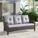 Wildon Home® Bonia 75" Wide Outdoor Wicker Patio Sofa w/ Cushions Wicker/Rattan/Olefin Fabric Included in Gray | 35 H x 75 W x 35 D in | Wayfair