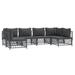 Latitude Run® 6 Piece Outdoor Sofa Seating Group w/ Cushions Metal in Gray/Black | 26 H x 28.3 W x 28.3 D in | Wayfair