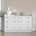 Ebern Designs Newnum 6 Drawer 52" W Double Dresser Wood in White | 33.1 H x 52 W x 15.7 D in | Wayfair 2A4532A178604B9D9B390423EBB35C89
