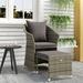 Red Barrel Studio® Zakhia Patio Chair w/ Cushions Wicker/Rattan in Gray | 33.1 H x 25.6 W x 21.3 D in | Wayfair F970B9820DFF4FA49E035A9A840856FA
