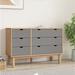 George Oliver VidaXL Cabinet Dresser Drawer Chest Cabinet w/ Drawers OTTA Solid Wood Pine Wood in Gray/Brown | 28.9 H x 43.7 W x 16.9 D in | Wayfair