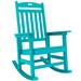Wildon Home® Waddon Oversized Modern Resin Rocking Adirondack Chair Plastic/Resin in Gray/Blue | 43 H x 27.7 W x 35.4 D in | Wayfair