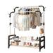 Rebrilliant Larocco 53" Metal Rolling Clothes Rack Metal in White | 63 H x 53 W x 20 D in | Wayfair 56FCF32286D3400B9A778A53C9CF9087