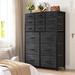17 Stories Haiya Drawer Dresser for Bedroom Tall Storage Dresser w/ 15 Drawers Wood/Metal in Black | 52.4 H x 37.8 W x 11.8 D in | Wayfair