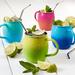 Wine Enthusiast 4 Piece Colored Ombre Stainless Steel Mule Mugs & Straws Stainless Steel in Blue/Gray/Green | 4 H x 3.5 W in | Wayfair 803 01