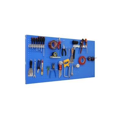 SimonRack Perforierte Metallplatte für Werkzeuge 1500x400 BLAU + 22 Haken + 3 Zubehör Image