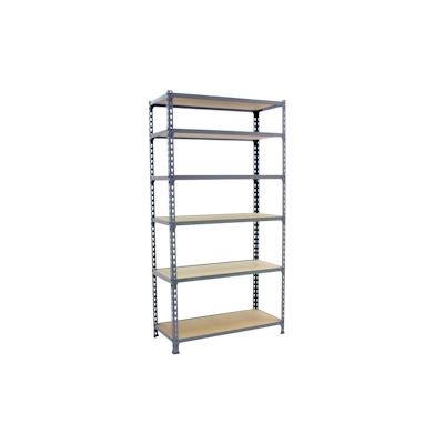 SimonRack Metall-Steckregal Simonclick plus Maderclick 6 Fachböden mit 200 kg pro Ebene in VERZINKT/HOLZ Farbe 2500x1100x500 mm (Höhe x Länge x Breite) Image