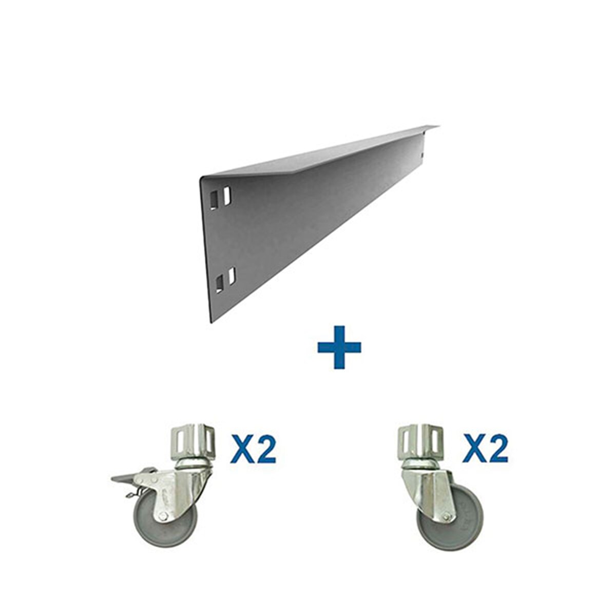 1500 mm GRAU Traverse + 4 Rollen (2 mit bremse und 2 ohne Bremse) für Simonrack-Werkbank, ingesamt 120 kg. Image