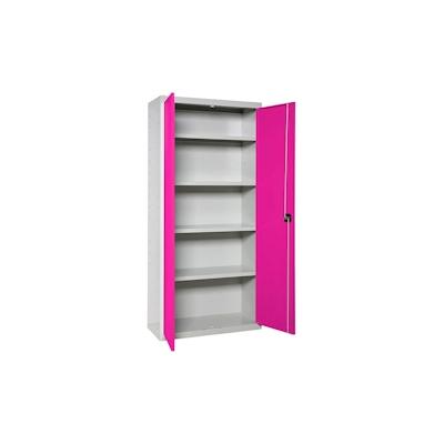SimonRack Metallschrank 2 Türen 4 Fachböden Zerlegt GRAU/ROSE 1800x800x400 mm (Höhe x Länge x Breite) Image