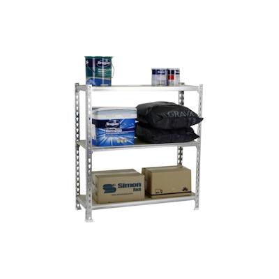 SimonRack Metall-Steckregal Simonclick plus Maderclick 3 Fachböden mit 150 kg pro Ebene in VERZINKT/HOLZ 1000x900x300 mm (Höhe x Länge x Breite) Image