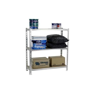 SimonRack Metall-Steckregal Simonclick plus Maderclick 3 Fachböden mit 200 kg pro Ebene in VERZINKT/HOLZ 1000x1100x500 mm (Höhe x Länge x Breite) Image