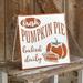Fresh Pumpkin Pie Easel Sign - 12"Wx 12"H x 12"D