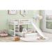 Solid Wood Twin over Full Size Bunk Bed with Twin Trundle, Storage Staircase and Guardrail, Durable Slats Support