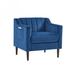 Velvet Fabric Upholstered Tufted Accent Chair,Barrel Club Armchair - 29.14" x 31.9" x 24.4"