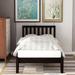 Rustic Style Twin Size Platform Bed with Classic Vintage Headboard, Solid Wood Slat Support, Espresso Finish