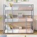 Twin-Twin-Twin Triple Bed with Built-in Ladder - Divided into 3 Separate Beds - Premium Steel Slats Support - Kids' Furniture