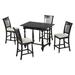 Wood Dining Table Set Furniture with Storage Drawers and 4 Upholstered Chairs