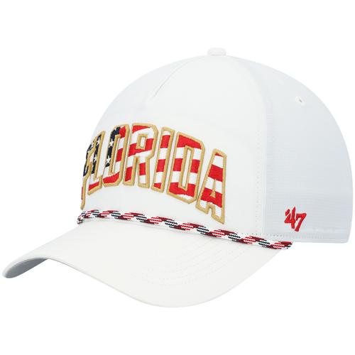 Herren '47 weiße Florida Gators Stars and Stripes Flagge Flutter Hitch Snapback Hut