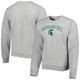 "Men's League Collegiate Wear Heather Gray Michigan State Spartans 1965 Arch Essential Lightweight Pullover Sweatshirt"