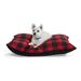 Essentials Snooze Fest Knife Edge Bed for Dogs, 38" L x 30" W, Red Buffalo, Large, Red / Black