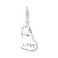 925 Sterling Silver Solid Polished Spring Ring Heart Love Charm Pendant Necklace Measures 34.5x13mm Wide Jewelry Gifts for Women